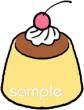 老人ホームやデイサービス向けプリン ワンポイント無料イラストお試しフリー素材(カット)