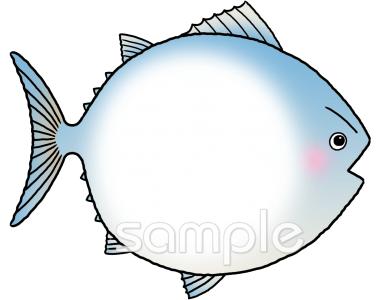 老人ホームやデイサービス向け文字枠 さかな無料イラストお試しフリー素材(カット)