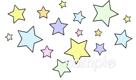 老人ホームやデイサービス向け星無料イラストお試しフリー素材(カット)