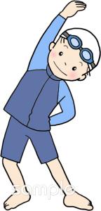 老人ホームやデイサービス向け水泳 ラッシュガード無料イラストお試しフリー素材(カット)