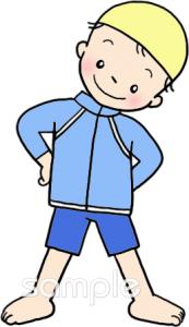 老人ホームやデイサービス向け水泳 ラッシュガード無料イラストお試しフリー素材(カット)