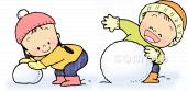 老人ホームやデイサービス向け雪遊び無料イラストお試しフリー素材(カット)