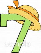 老人ホームやデイサービス向け数字の7無料イラストお試しフリー素材(カット)