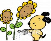 老人ホームやデイサービス向け水やり無料イラストお試しフリー素材(カット)