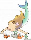 老人ホームやデイサービス向け人魚無料イラストお試しフリー素材(カット)