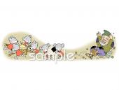 老人ホームやデイサービス向けおむすびころりん無料イラストお試しフリー素材(カット)