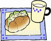 老人ホームやデイサービス向けパン ランチ無料イラストお試しフリー素材(カット)