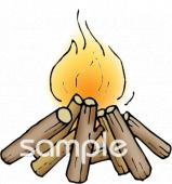老人ホームやデイサービス向け焚き火無料イラストお試しフリー素材(カット)