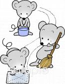 老人ホームやデイサービス向け校内清掃無料イラストお試しフリー素材(カット)