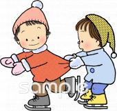 老人ホームやデイサービス向けスケート無料イラストお試しフリー素材(カット)