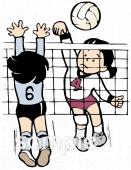 老人ホームやデイサービス向けバレーボール無料イラストお試しフリー素材(カット)