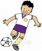 老人ホームやデイサービス向けサッカー無料イラストお試しフリー素材(カット)