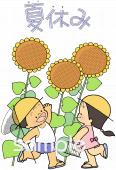 老人ホームやデイサービス向け夏休み無料イラストお試しフリー素材(カット)