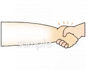 老人ホームやデイサービス向けあいさつ 握手無料イラストお試しフリー素材(カット)