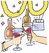 老人ホームやデイサービス向けパーティ 乾杯無料イラストお試しフリー素材(カット)