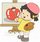 老人ホームやデイサービス向け全校写生会無料イラストお試しフリー素材(カット)