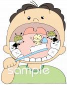 老人ホームやデイサービス向け虫歯予防無料イラストお試しフリー素材(カット)
