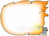 老人ホームやデイサービス向け炎 火事 燃える無料イラストお試しフリー素材(カット)