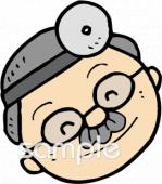 老人ホームやデイサービス向けお医者さん 耳鼻科無料イラストお試しフリー素材(カット)