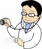 老人ホームやデイサービス向け聴診器無料イラストお試しフリー素材(カット)