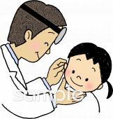 老人ホームやデイサービス向け耳鼻科検診無料イラストお試しフリー素材(カット)