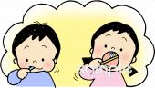 老人ホームやデイサービス向け歯のみがき方無料イラストお試しフリー素材(カット)