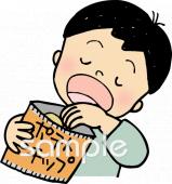 老人ホームやデイサービス向けポテトチップス無料イラストお試しフリー素材(カット)