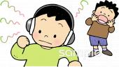老人ホームやデイサービス向けヘッドフォン 大きな音無料イラストお試しフリー素材(カット)