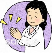 老人ホームやデイサービス向け手を叩く無料イラストお試しフリー素材(カット)