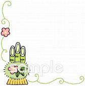 老人ホームやデイサービス向けお正月 コーナー枠無料イラストお試しフリー素材(カット)