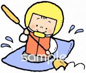 老人ホームやデイサービス向けカヌー無料イラストお試しフリー素材(カット)