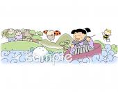 老人ホームやデイサービス向け一寸法師無料イラストお試しフリー素材(カット)