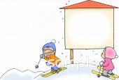 老人ホームやデイサービス向けスキー場無料イラストお試しフリー素材(カット)