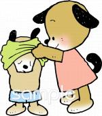 老人ホームやデイサービス向け着替え 手伝う無料イラストお試しフリー素材(カット)