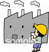 老人ホームやデイサービス向け社会科見学 工場無料イラストお試しフリー素材(カット)