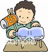 老人ホームやデイサービス向け夏休み 工作無料イラストお試しフリー素材(カット)