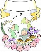 老人ホームやデイサービス向け演奏会無料イラストお試しフリー素材(カット)