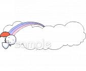 老人ホームやデイサービス向け虹 てるてる坊主無料イラストお試しフリー素材(カット)