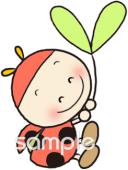 老人ホームやデイサービス向けテントウムシ無料イラストお試しフリー素材(カット)