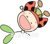 老人ホームやデイサービス向けテントウムシ無料イラストお試しフリー素材(カット)