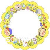 老人ホームやデイサービス向けフォトフレーム 7月無料イラストお試しフリー素材(カット)