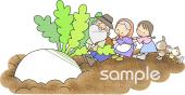 老人ホームやデイサービス向け大きなかぶ 物語 挿絵無料イラストお試しフリー素材(カット)