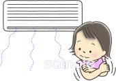 老人ホームやデイサービス向けエアコン無料イラストお試しフリー素材(カット)