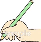 老人ホームやデイサービス向け鉛筆の持ち方無料イラストお試しフリー素材(カット)