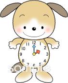 老人ホームやデイサービス向け時計 二時無料イラストお試しフリー素材(カット)