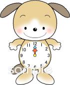 老人ホームやデイサービス向け時計 十二時無料イラストお試しフリー素材(カット)