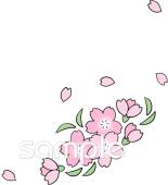 老人ホームやデイサービス向け桜 コーナー飾り無料イラストお試しフリー素材(カット)