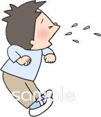 老人ホームやデイサービス向けカゼ 咳無料イラストお試しフリー素材(カット)