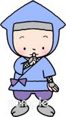 老人ホームやデイサービス向け静かに 忍者無料イラストお試しフリー素材(カット)