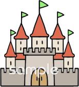 老人ホームやデイサービス向けお城無料イラストお試しフリー素材(カット)